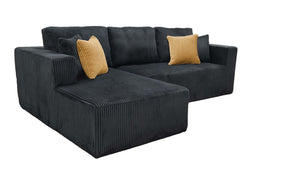 English Elm Full Corduroy Sectional Sofa with Foam Cushions Ready to Use Straight From the Box B2748S00056