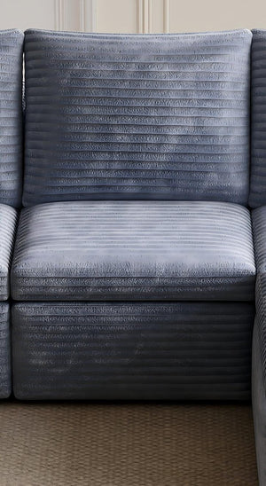 English Elm U Shaped Modular Sectional Corduroy Sofa Sleeper with Pull Out Chaise Cozy Living Room Gray W1825P334961