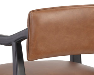 Sunpan KEAGAN Counter Stool - Elegant Mid-Century Design in Charcoal Leather for Your Dining Space Comfort Brown 110560