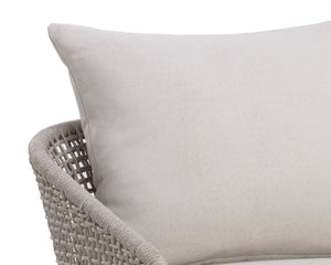 Sunpan Capri Lounge Chair - Stylish Outdoor Seating with Durable Teak Base and Weather-Resistant Fabric Drift Brown / Palazzo Cream