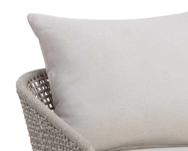 Sunpan Capri Lounge Chair - Stylish Outdoor Seating with Durable Teak Base and Weather-Resistant Fabric Drift Brown / Palazzo Cream