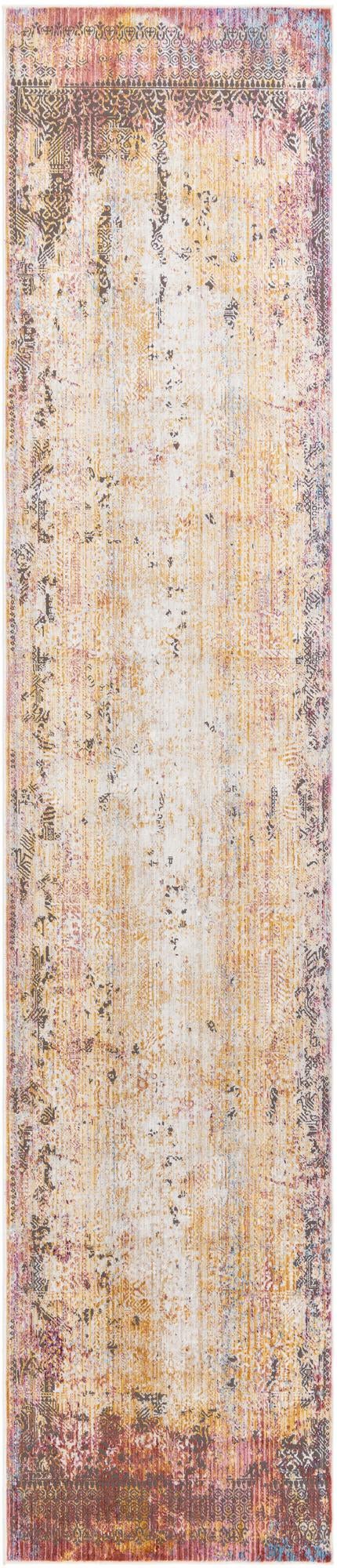 Unique Loom Deepa Frontier Machine Made Abstract Rug Multi, Blue/Ivory/Navy Blue/Red/Yellow/Pink/Gray 2' 6" x 12' 2"
