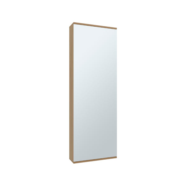 English Elm Leto Wall Shoe Cabinet with Full Length Mirror Natural Oak Entryway Organizer B070P316857