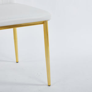 English Elm Chair Chair Set Of 4 With Elegant Golden Legs And Stylish White Seats For Modern Dining And Living Spaces W234P302684