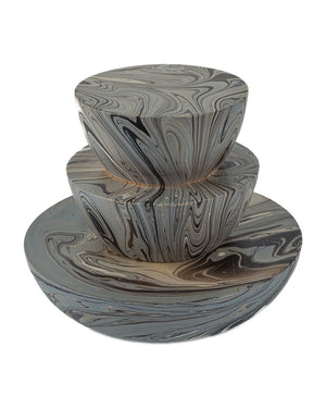 Currey & Company Marbleized Stacking Box Set Of 3 - Elegant Gray Decorative Containers For Stylish Home Storage Gray Wood 1200-1049-currey-company