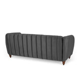 Christopher Knight Home® - Noble House - Richland Modern Glam Velvet Channel Stitch 3 Seater Sofa