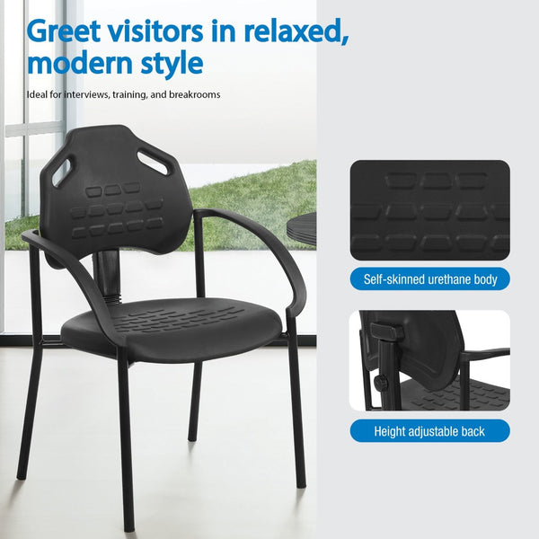OSP Home Furnishings Guest Chair with Urethane Shell and Esd Certified Frame for Reception or Training Rooms KH81393