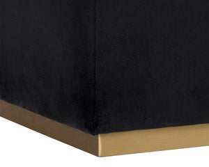 Sunpan Zane Glamorous Wheeled Lounge Chair with Brushed Brass Frame for Stylish Dining & Relaxation Spaces Abbington Black