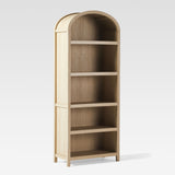 Chantelle Modern Arched Bookcase with Open Shelves Coastal Oak WECHA41OS1CO0 Walker Edison