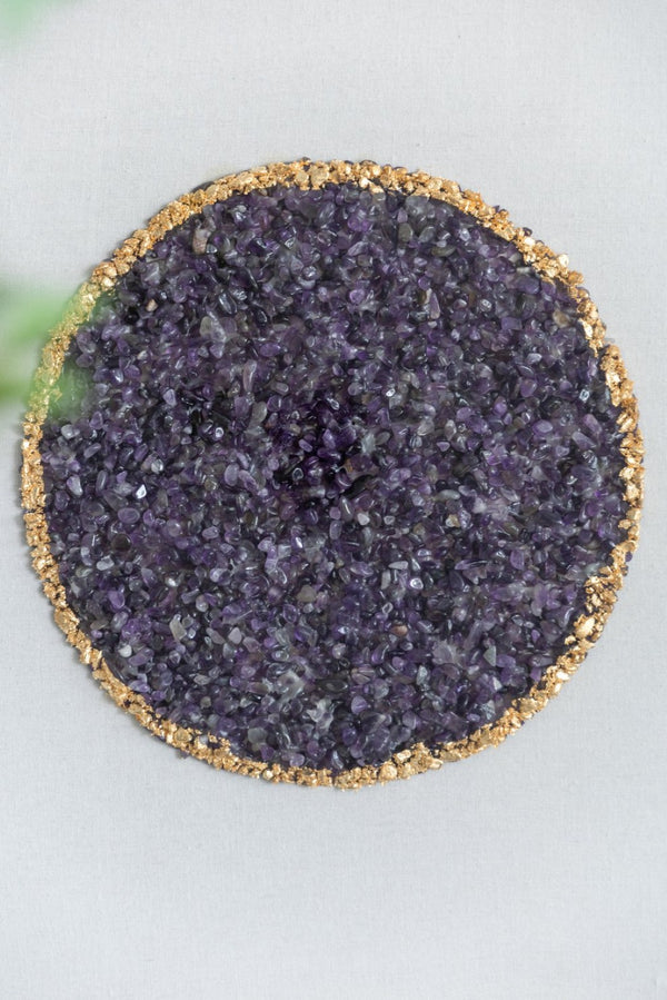 English Elm S/2 Lillian Purple Crystal Shadow Boxes - Elegant Wall Décor With Velvet & Gold Accents, 23.6" W2078P318313-GIGA