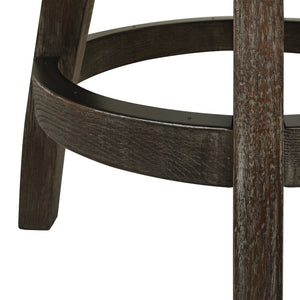 English Elm Jennifer Taylor Home - Henry 27" Armless Swivel Counter Height Bar Stool Heathered Linen Upholstered High Back Support Gray B2719P238374