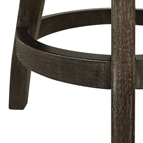 English Elm Jennifer Taylor Home - Henry 27" Armless Swivel Counter Height Bar Stool Heathered Linen Upholstered High Back Support Gray B2719P238374