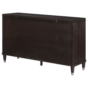 English Elm Niguel Brown 6-Drawer Dresser with Silver-Tone Hardware, Contemporary Wide Top, Generous Storage & Chic Trim Details B062P354066