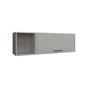 English Elm Wall Smokey Gray Shelf with Door and 3 Shelves for Bar or Living Space — Compact, Durable, Stylish Grey 37.8 L x 19.69 W x 5.91 H B097P250878