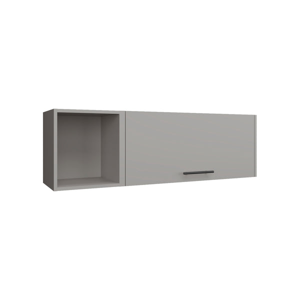 English Elm Wall Smokey Gray Shelf with Door and 3 Shelves for Bar or Living Space — Compact, Durable, Stylish Grey 37.8 L x 19.69 W x 5.91 H B097P250878