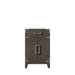 English Elm Brown Oak Single Bath Vanity - Elegant 20" Modern Design With Soft-Close Hinges & Ample Storage B2731P259728