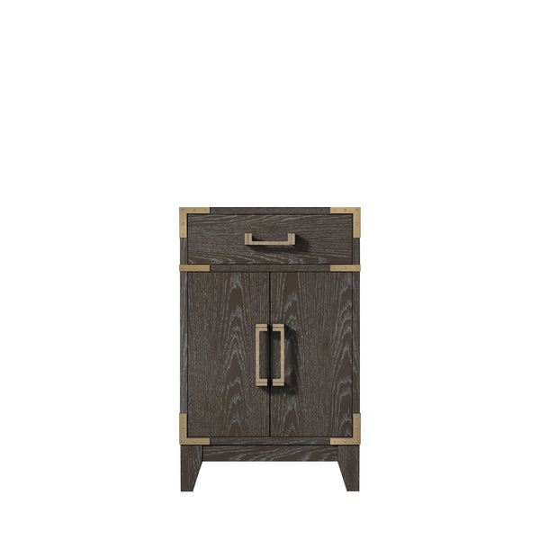 English Elm Brown Oak Single Bath Vanity - Elegant 20" Modern Design With Soft-Close Hinges & Ample Storage B2731P259728