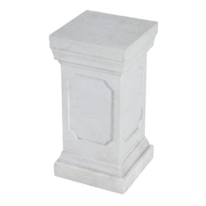 English Elm Christopher Knight Home® - 19.25'' Classic Square Flower Stand Pedestal in Antique White – Durable MGO Plant Display, No Assembly Needed N772P334166W