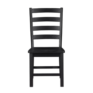 English Elm Modern Farmhouse Five Piece Dining Set Oak Veneer Table Four Wood Side Chairs Black White B011S00930