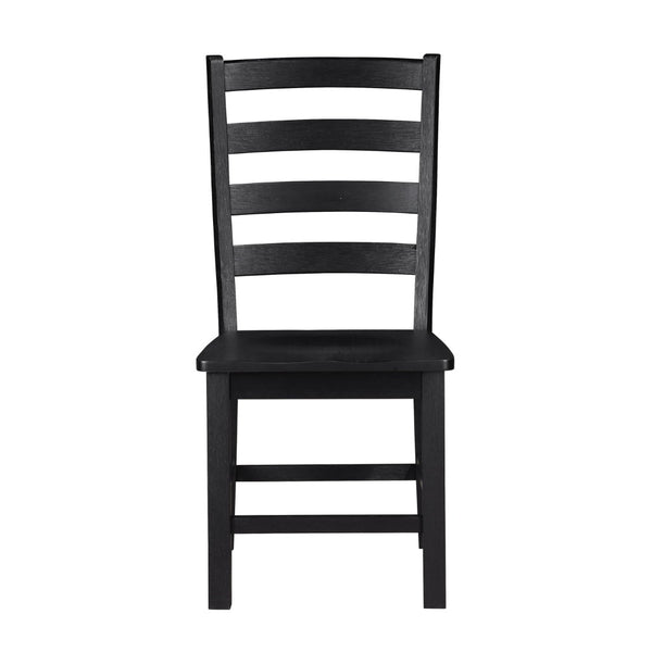 English Elm Modern Farmhouse Five Piece Dining Set Oak Veneer Table Four Wood Side Chairs Black White B011S00930