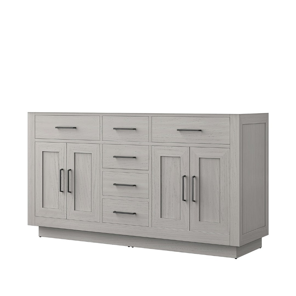English Elm White Oak Double Bath Vanity - Stylish 60" Freestanding Unit With Ample Storage & Soft-Close Features B2731P257755-GIGA
