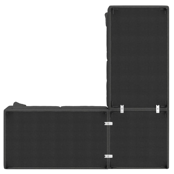 English Elm Ava Handcrafted Mid-Century Corner Sectional Sofa with Eco Performance Fabric, Seats 5 Comfortably Gray B136P199286