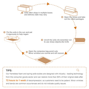 English Elm 117" Modern U-Shaped Modular Sofa In Plush Corduroy With Movable Ottoman & Tufted Design, Blue W714S01496