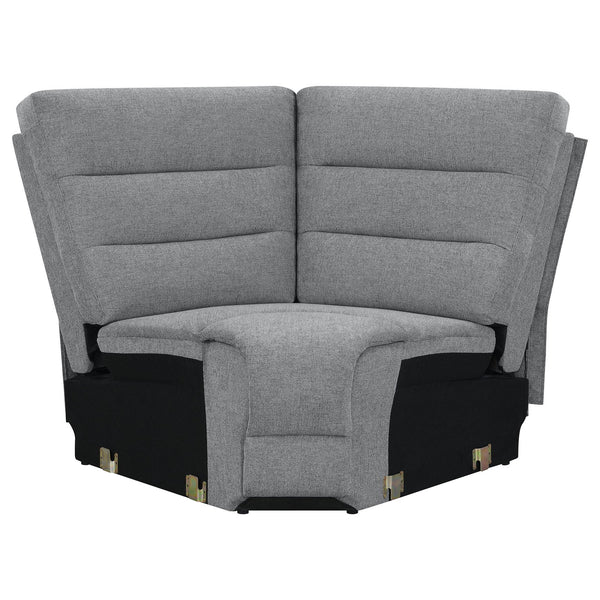 English Elm Aaron Smoke 3-piece Upholstered Sectional with Dual Recliners, Lift-Top Storage Consoles & Cup Holders, Smoke Performance Fabric Lounge B062S01015