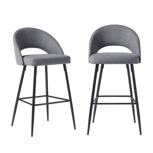 O Upholstered Bar Stool Charcoal OOOD4DCL Walker Edison