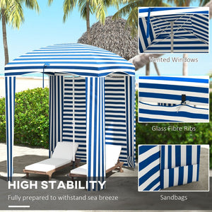English Elm Outsunny 5.9' X 5.9' Portable Beach Umbrella Cabana With Uv Protection, Vents, Sandbags & Carry Bag W2225P174271-GIGA