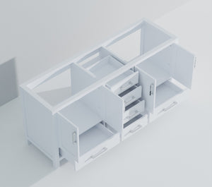 English Elm White Double Bath Vanity With Soft-Close Drawers, 72" Wide, Perfect For Family Bathrooms & Storage B2731P258899-GIGA