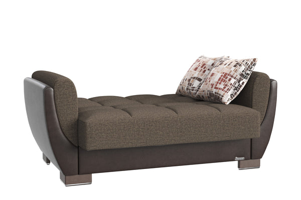 English Elm PrimeNest NimbusFlow Convertible Upholstered Loveseat with Storage, Chenille Comfort, Space-Smart Design Brown,Brown PU B030P281742