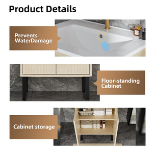 English Elm 075 Floating Wall Mounted Bathroom Vanity Cabinet with Soft Close Drawers Matte Finish W3520P349562