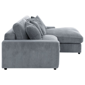 English Elm Marcus Fog Modular Reversible Sectional Sofa with Pillows – Terracotta Fog Upholstery, Track Arms, Ottoman Lounge B062S01211