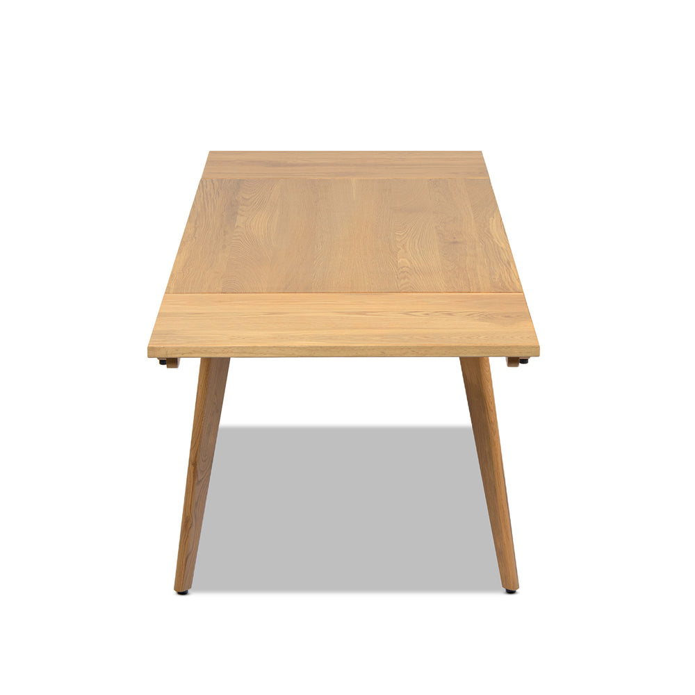 English Elm Jennifer Taylor Home - Capri Solid Red Oak Extendable Dining Table 47–78.5" Seating 4–6, Mid-Century Tapered Legs, Grain Finish Brown B2719P395575