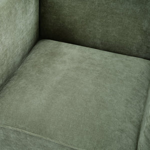 English Elm Modern Barrel Accent Chair Chenille Upholstered Wraparound Armchair for Any Room Green N763P336531F