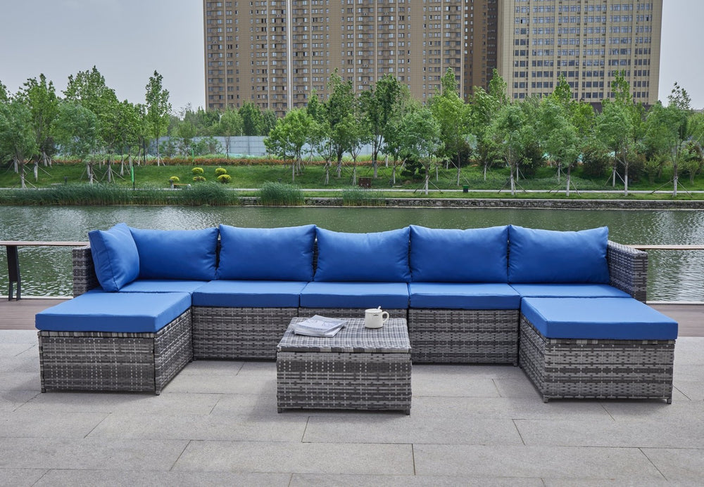 English Elm Patio Sofa With Plush Cushions - Weather-Resistant, Durable Outdoor Seating For Stylish Relaxation B205S00064-GIGA