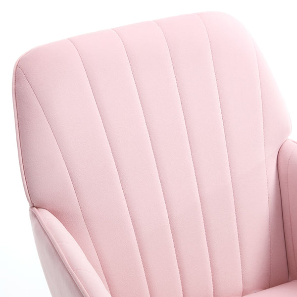 English Elm Ty Velvet Swivel Chair – Ergonomic Office Seating With Plush Memory Foam, Stylish Baby-Pink Design W2311P295812-GIGA
