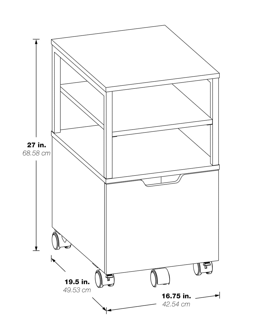 OSP Home Furnishings Contempo Mobile Cart Ozark Ash