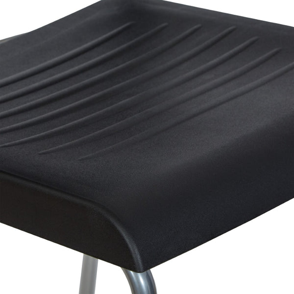 OSP Home Furnishings Tall Stackable Counter Stool with Steel Frame and Contoured Plastic Seat for Breakrooms Black DC8309C2-3