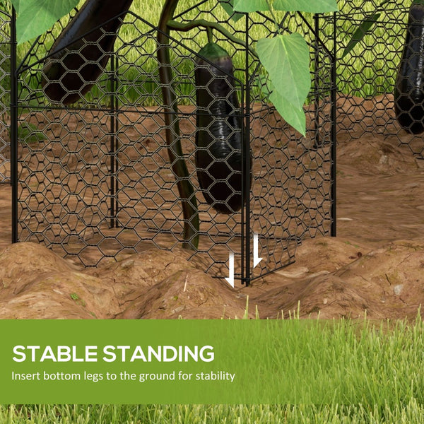 English Elm Outsunny Garden Chicken Wire Cloches, 4 Pack Metal Crop Cages For Plant Protection, Black Finish W2225P174503-GIGA