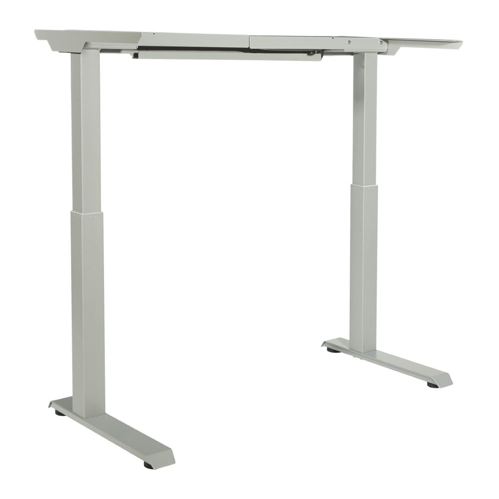 OSP Home Furnishings Electric Two Stage Adjustable Desk Base with Quiet Motor for Ergonomic Sit Stand Workstations Silver A2EB222-SV
