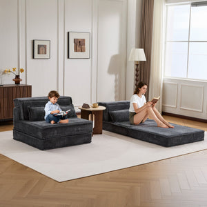 English Elm Compression Modular Sofa Bed – Versatile, No Assembly Needed, Pet-Friendly Fleece, Oversized Comfort! W3723S00049