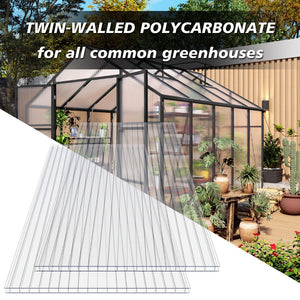 English Elm 5' 5 Ft Twin Wall Polycarbonate Greenhouse Panels 12 Pack Uv Blocking Insulated Sheets W3213P460544