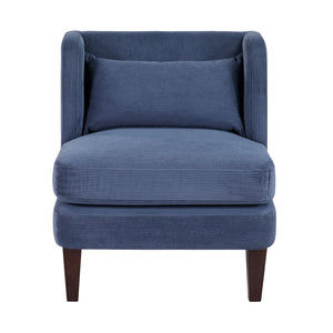English Elm Modern Corduroy Accent Chair with Lumbar Pillow, Upholstered Seat, Stylish Living Room Centerpiece Blue 42 L x 28.5 W x 13.5 H B011P287471