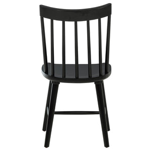 English Elm Carlos Windsor Spindle Back Rubberwood Dining Chairs Ergonomic Set of Two Black B062P447840