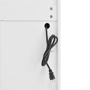 English Elm Topmax Shaker Pantry Cabinet with Drawers Power Outlet and Glass Doors SP000094AAK
