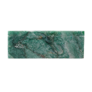 Green Aventurine Box - Handcrafted Decorative Stone Storage with Unique Color Variations & Sheen