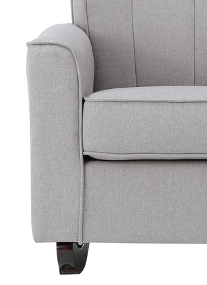 English Elm Light Grey Pocket Coil Rocking Chair with Track Arm, Linen Seat, Wooden Frame, Sturdy Comfort, Modern Cozy Design B062P215454