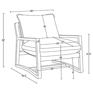 English Elm O'brien Boucle Accent Chair with Ash Wood Frame for Modern Living Rooms B062P441321